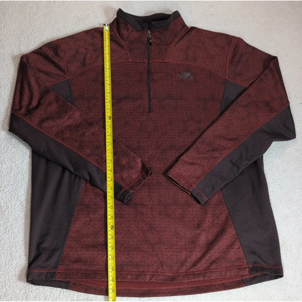 The North Face Performance Quarter Zip Fleece Jacket Mens XXL Burnt Orange